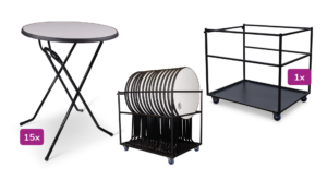 Transportkar groot inclusief statafel Colorado 15 stuks