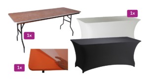 Buffettafel inclusief stretchrok en beschermplaat