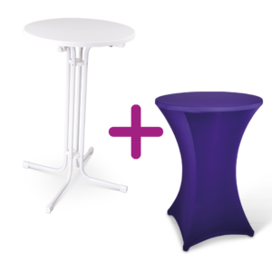 Statafel Savannah Ø70cm, incl. stretchrok met topcover