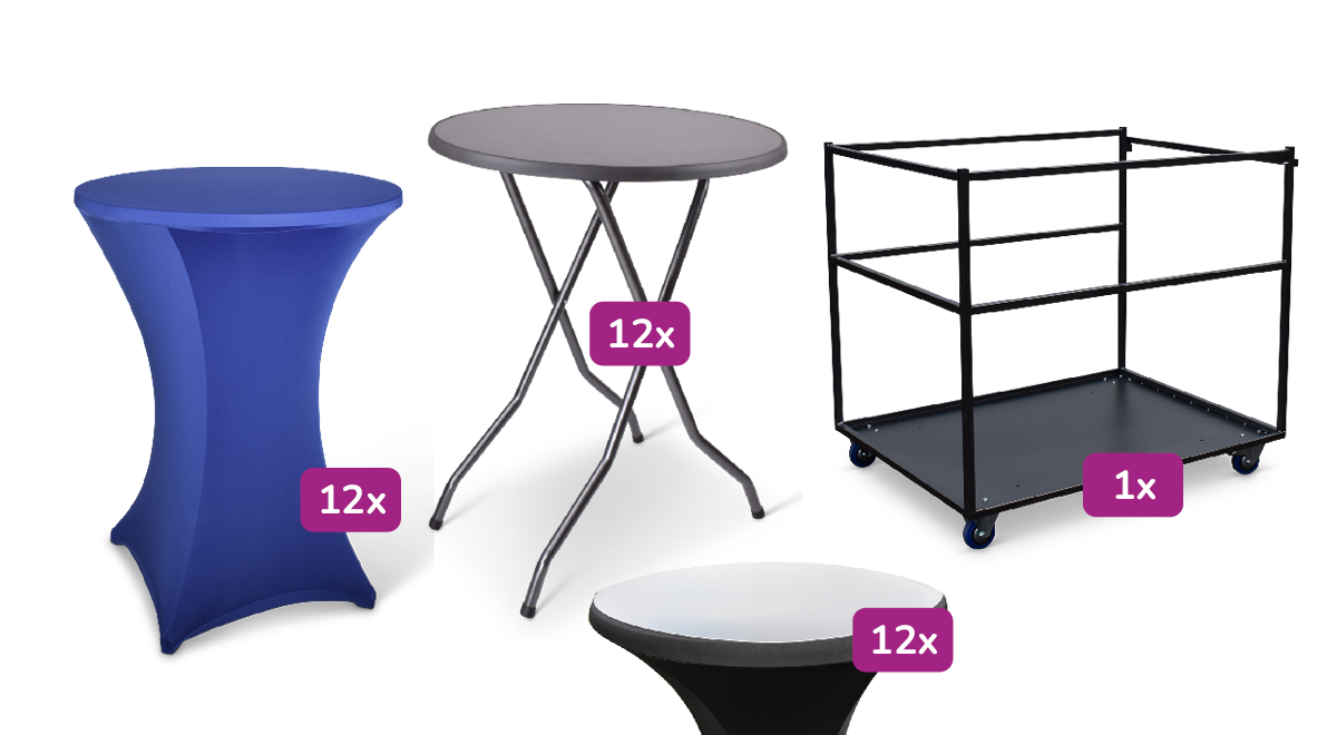 Transportkar groot inclusief Statafel Yukon